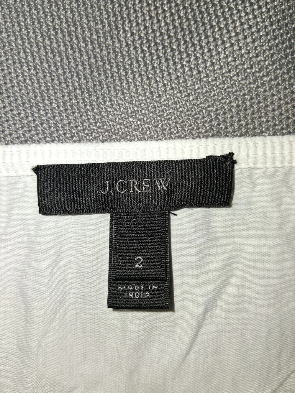 J. Crew White Square-Neck Crochet Sleeve Blousesize 2